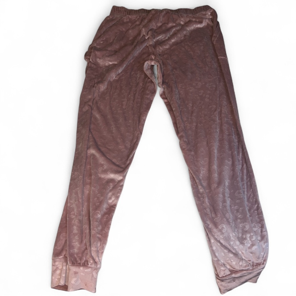Marilyn Monroe Blush Velvet Leopard Print Lounge/SleepPants - Picture 2 of 5